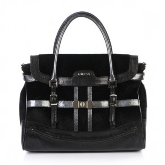 Guess Madelena Black Multi Flap Satchel - Picture 1 of 8